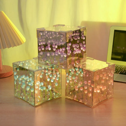 Tulip Cube 3D Night Light