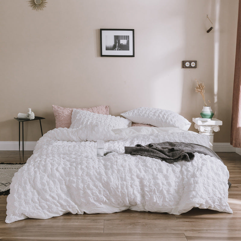 Four-Piece Cotton Seersucker Bed Set