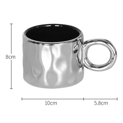 Ins Silver Electroplated Ceramic Mug