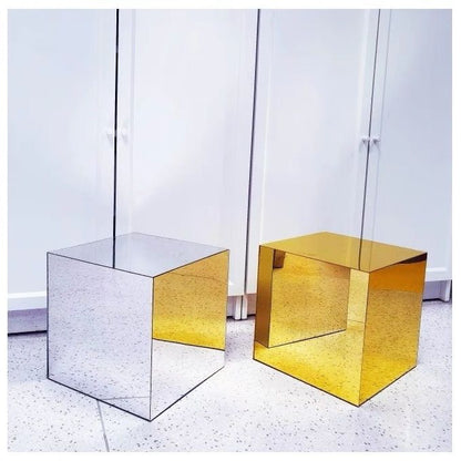 Simple Mirror Acrylic Cube Coffee Table