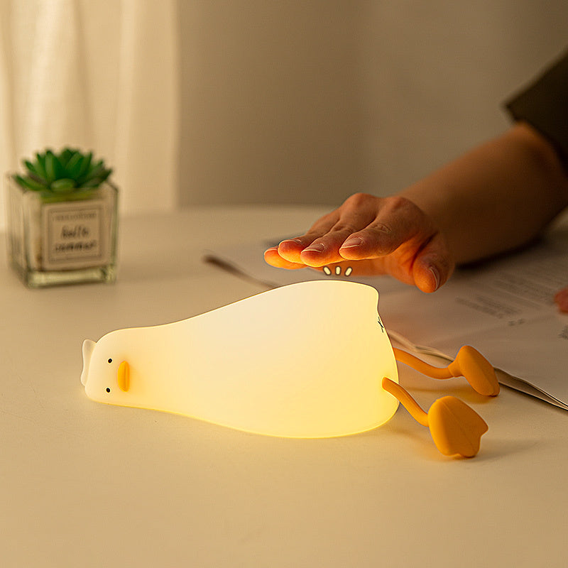 Lie Flat Duck Silicone Night Light